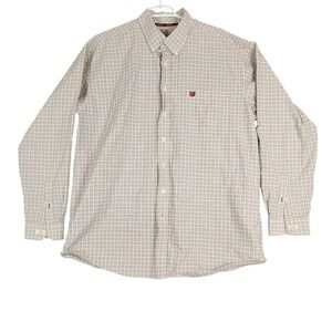 Cinch‎ Mens XL Plaid Long Sleeve Button Down Shirt Western Rodeo